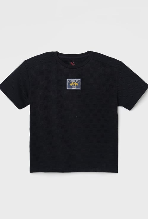 US POLO ASSN KIDS Boys Textured T-shirt