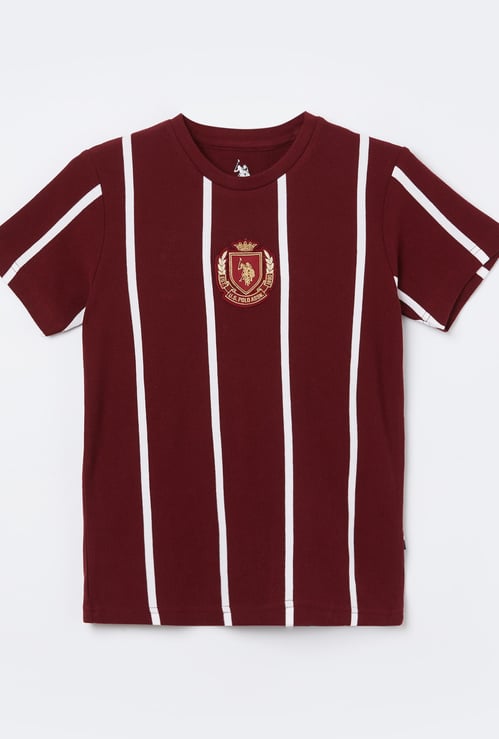 US POLO ASSN KIDS Boys Striped Relaxed Fit T-shirt