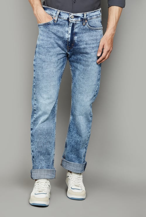 LEVI'S Acidwashed 513 Slim Straight Jeans