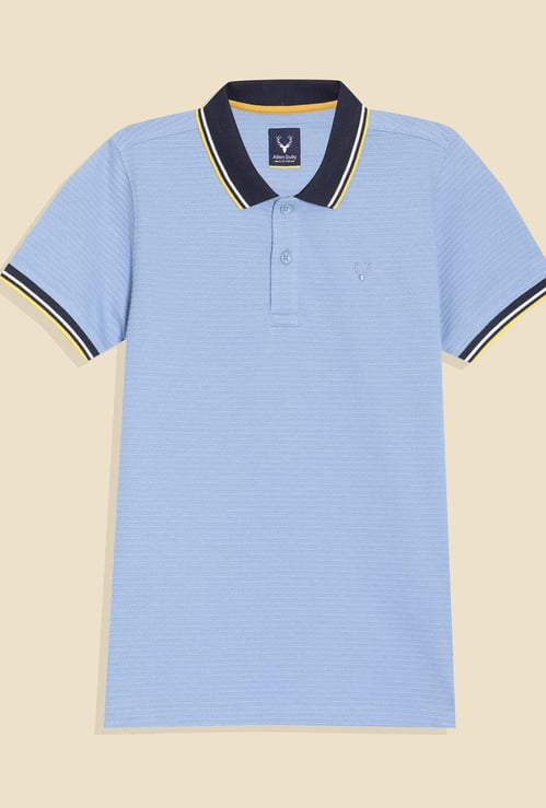 ALLEN SOLLY Boys Textured Polo T-shirt