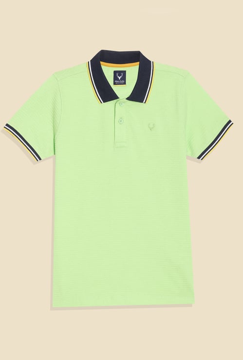 ALLEN SOLLY Boys Textured Polo T-shirt