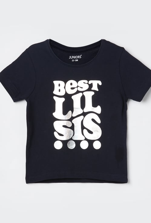 JUNIORS Girls Typographic Print T-shirt