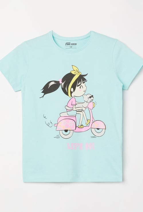 FAME FOREVER Girls Graphic Print T-shirt