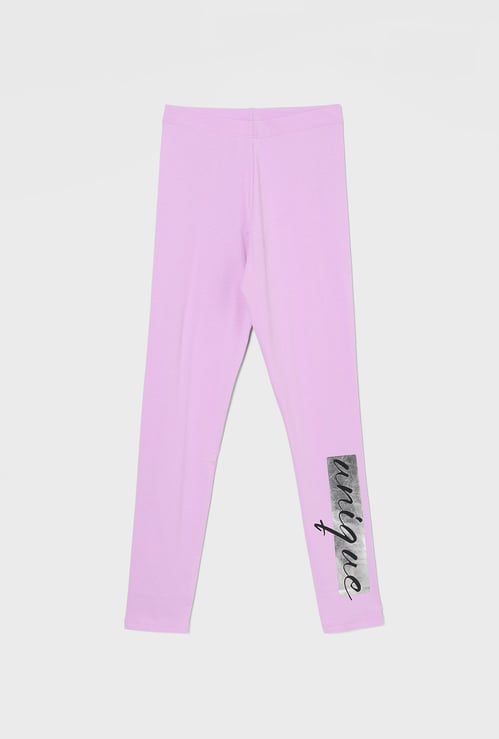 FAME FOREVER Girls Typographic Print Elasticated Leggings