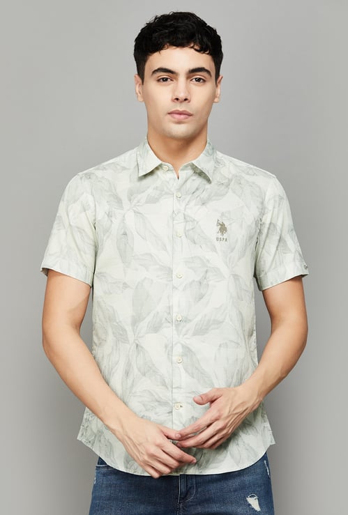US POLO ASSN Leaf Print Regular Fit Shirt