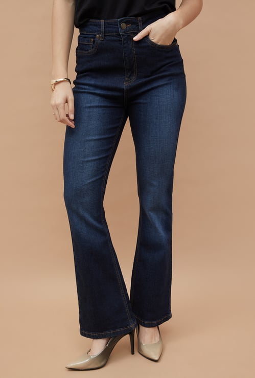 FAME FOREVER Dark Wash Boot Cut Jeans
