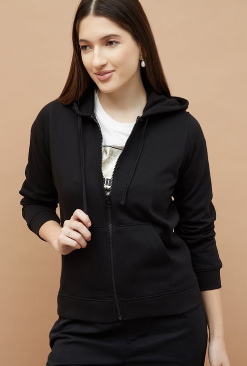 FAME FOREVER Solid Hooded Sweatshirt