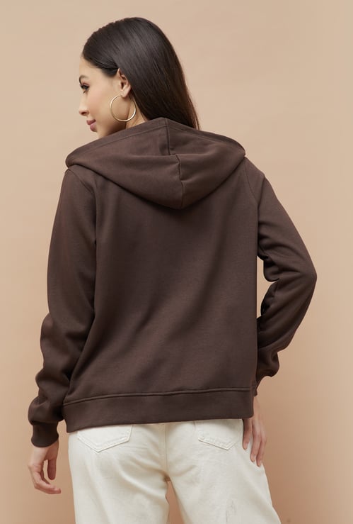 FAME FOREVER Solid Hooded Sweatshirt