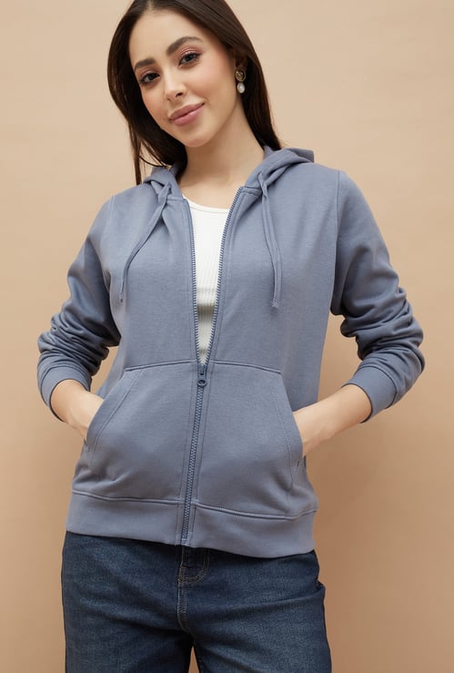 FAME FOREVER Solid Hooded Sweatshirt