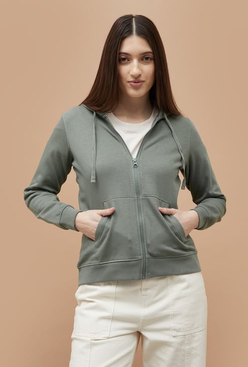 FAME FOREVER Solid Hooded Sweatshirt