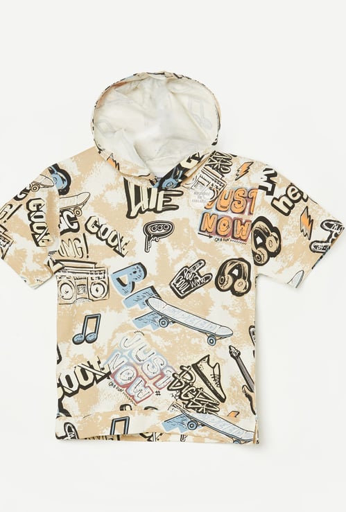 FAME FOREVER Boys Graphic Print Hooded T-shirt