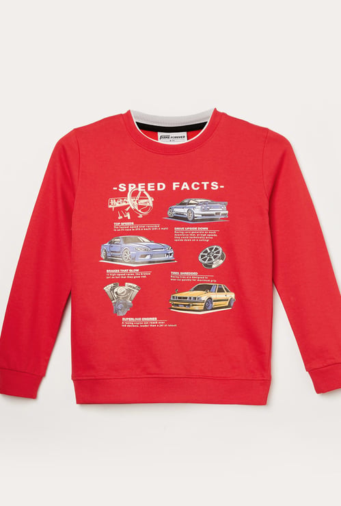 FAME FOREVER Boys Graphic Print Crew Neck Sweatshirt