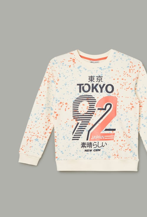FAME FOREVER Boys Printed Crew Neck Sweatshirt