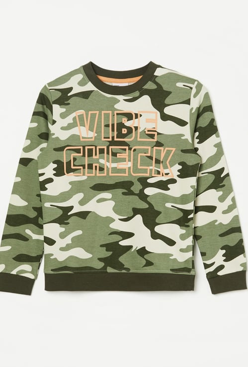 FAME FOREVER Boys Camouflage Print Sweatshirt