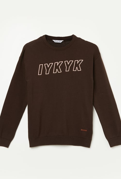 FAME FOREVER Boys Typographic Print Sweater