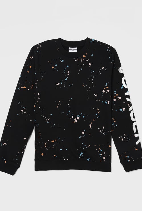 FAME FOREVER Boys Paint Splattered Sweatshirt