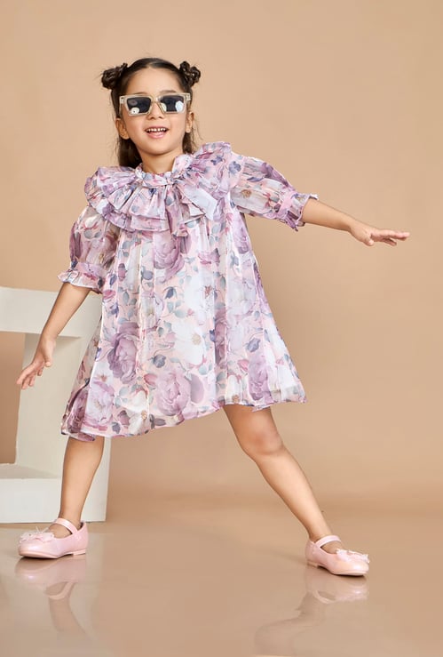PEPPERMINT Girls Floral Print A-line Dress