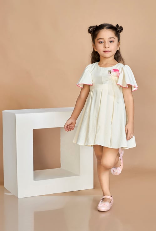 PEPPERMINT Girls Pleated Fit and Flare Dress