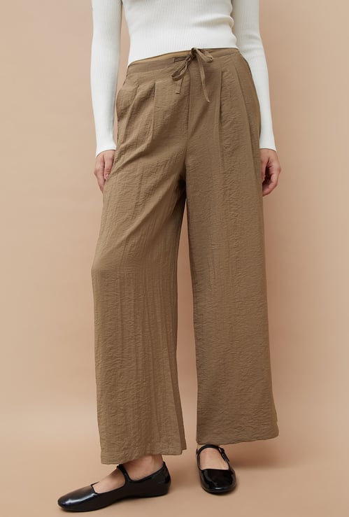 GINGER Textured Wide Leg Trousers