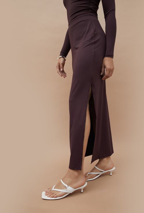 GINGER Solid Slitted Skirt