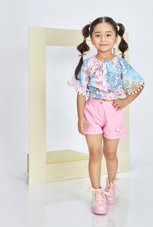 PEPPERMINT Girls Printed Top with Shorts