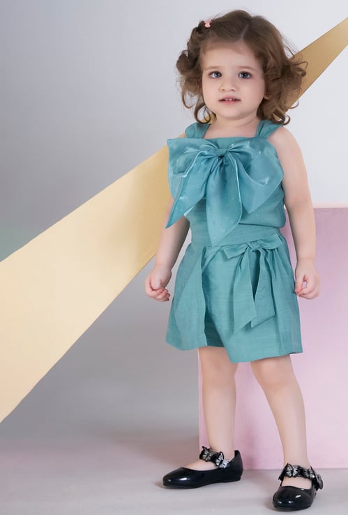 PEPPERMINT Girls Bow Detail Top with Skort