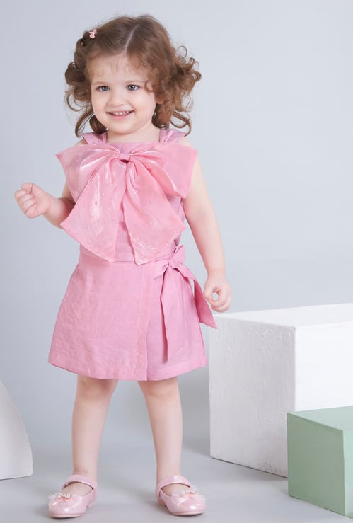 PEPPERMINT Girls Bow Detail Top with Skort