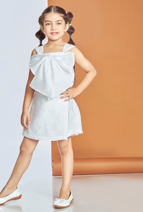 PEPPERMINT Girls Bow Detail Top and Skort Set
