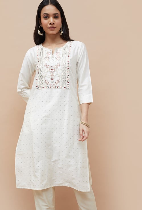MELANGE Embroidered Straight Kurta