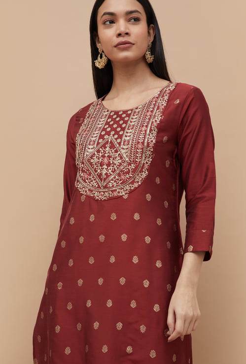 MELANGE Ethnic Motif Straight Kurta
