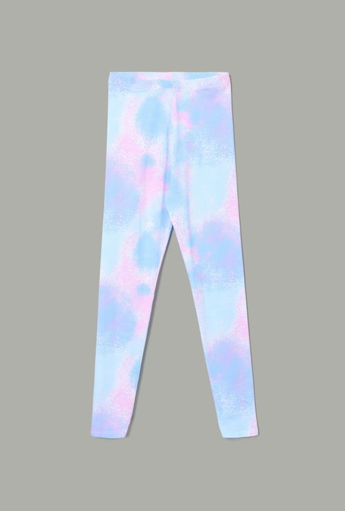 FAME FOREVER Girls Tie-Dye Elasticated Leggings