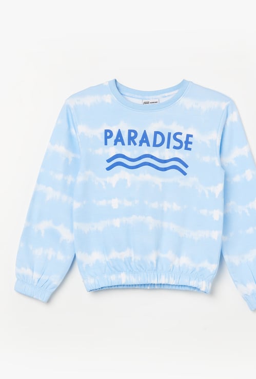 FAME FOREVER Tie-Dye Print Sweatshirt