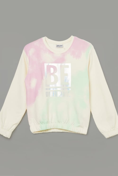 FAME FOREVER Girls Tie-Dye Print Sweatshirt