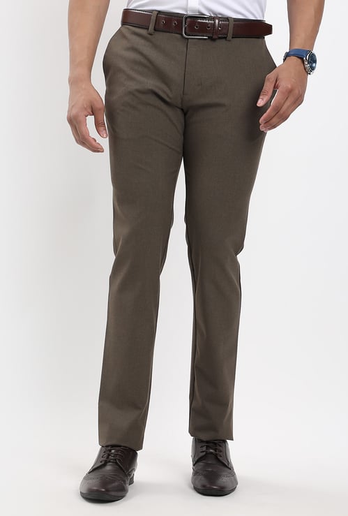 INDIAN TERRAIN Textured Urban Fit Trousers (Regular)