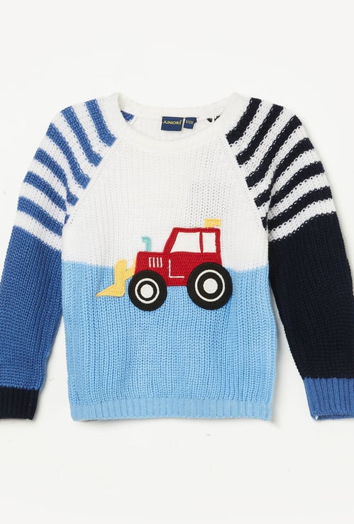 JUNIORS Boys Colourblock Knitted Sweater