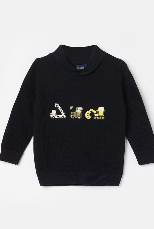 JUNIORS Boys Appliqued Sweater