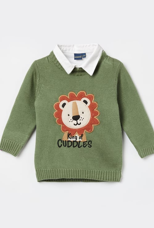 JUNIORS Boys Appliqued Sweater