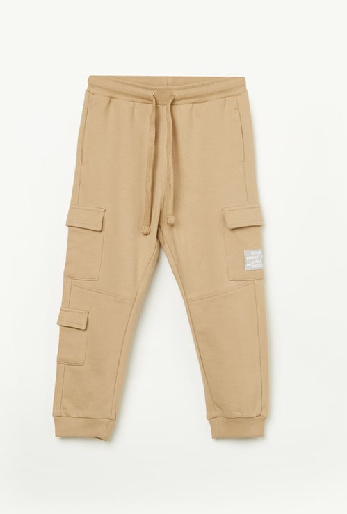JUNIORS Boys Solid Cargo Joggers