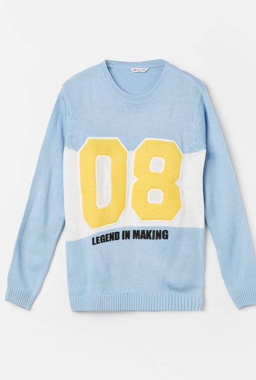 FAME FOREVER Boys Applique Sweater