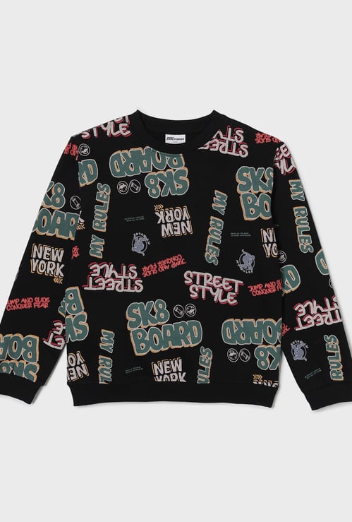 FAME FOREVER Boys Typographic Print Sweatshirt