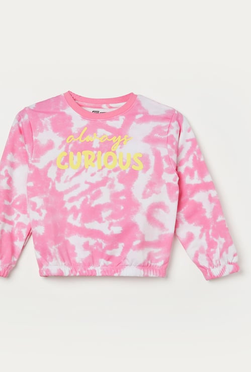 JUNIORS Tie-Dye Print Sweatshirt