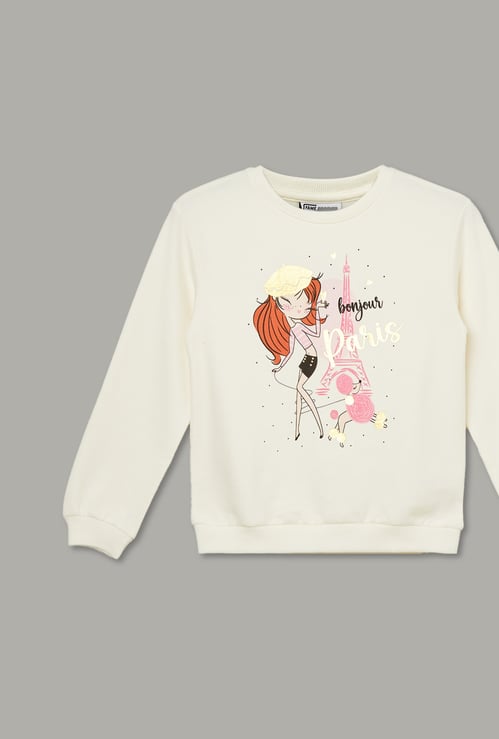 FAME FOREVER Girls Graphic Print Sweatshirt