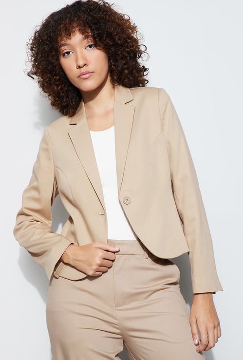CODE CLASSIC Solid Single Breasted Blazer