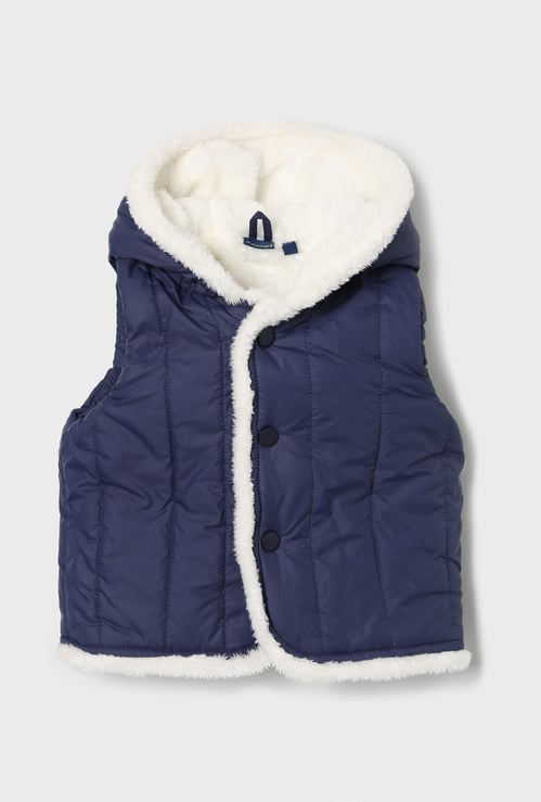 JUNIORS Boys Quilted Hooded Gilet