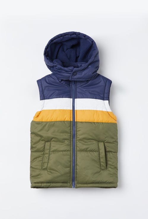 FAME FOREVER Boys Colourblock Hooded Gilet
