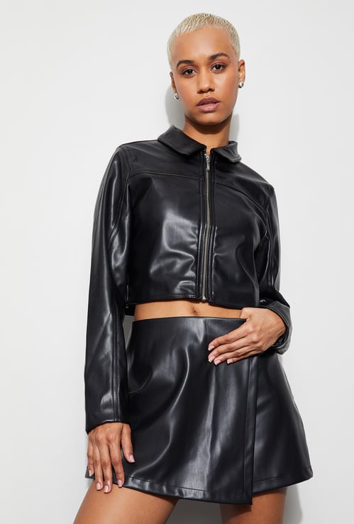 GINGER Coated Crop Jacket