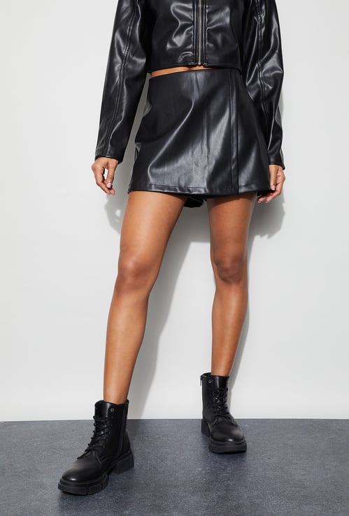GINGER Solid Coated Skort