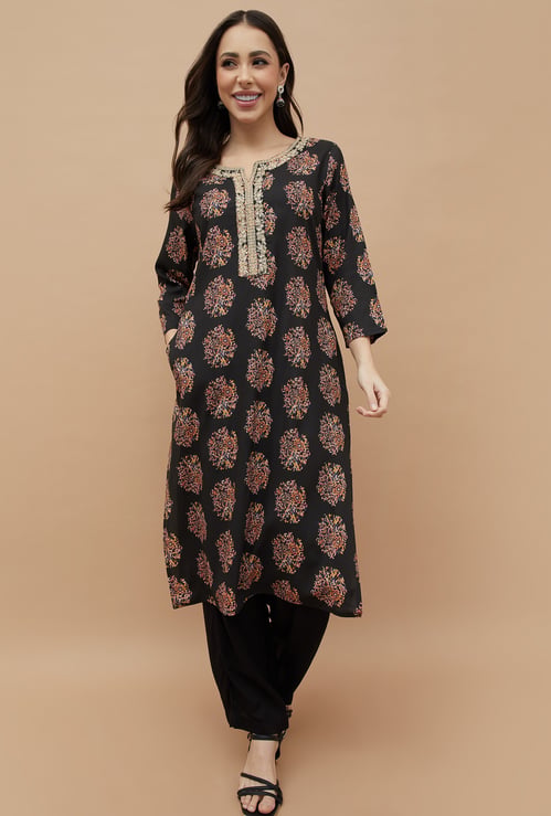 MELANGE Ethnic Motif Straight Kurta