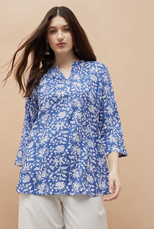 MELANGE Floral Print Straight Kurti