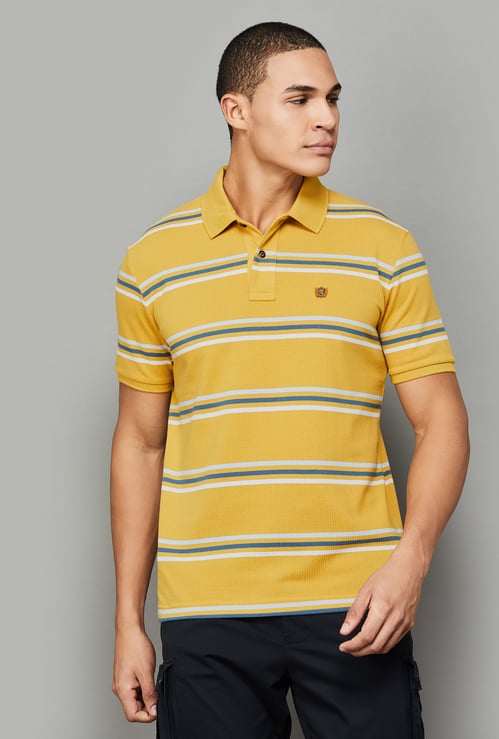 FAHRENHEIT Striped Polo T-shirt